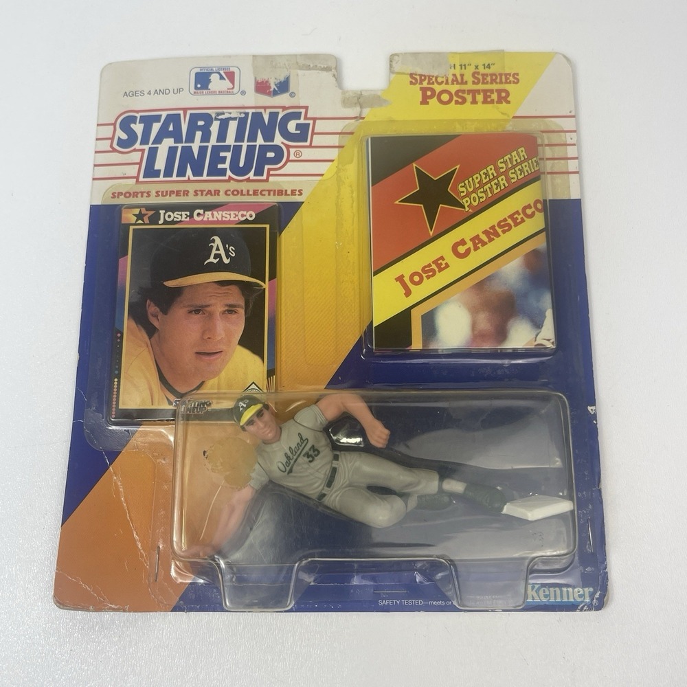 1991 Starting Lineup Jose Canseco Figurine Special Series Poster and Card